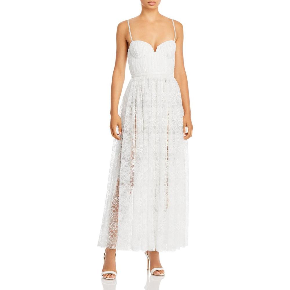 Sau Lee Womens Selena White Lace Long Special Occasion Evening Dress Gown NWT